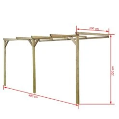 Pergola à Appentis 2 X 4 X 2,2 M Bois -Mobilier De Jardin Soldes pergola a appentis 2 x 4 x 2 2 m bois 3666722181365 1216875