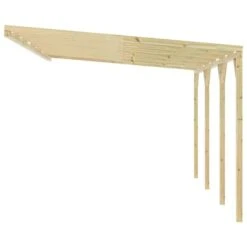 Pergola à Appentis 5 X 3 X 2,1 M Bois -Mobilier De Jardin Soldes pergola a appentis 5 x 3 x 2 1 m bois 8719883855424 1219447