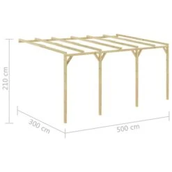 Pergola à Appentis 5 X 3 X 2,1 M Bois -Mobilier De Jardin Soldes pergola a appentis 5 x 3 x 2 1 m bois 8719883855424 1219449