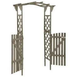Pergola Avec Portail 116x40x204 Cm Gris Bois De Sapin Massif -Mobilier De Jardin Soldes pergola avec portail 116x40x204 cm gris bois de sapin massif 3666722146081 1297568