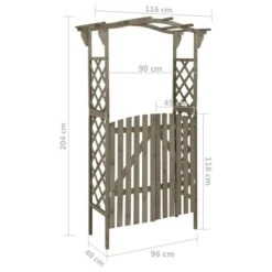 Pergola Avec Portail 116x40x204 Cm Gris Bois De Sapin Massif -Mobilier De Jardin Soldes pergola avec portail 116x40x204 cm gris bois de sapin massif 3666722146081 1297571