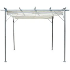 Pergola Avec Toit Réglable 3 X 3 M Acier Blanc Crème -Mobilier De Jardin Soldes pergola avec toit reglable 3 x 3 m acier blanc creme 8718475974994 1409207