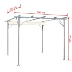 Pergola Avec Toit Réglable 3 X 3 M Acier Blanc Crème -Mobilier De Jardin Soldes pergola avec toit reglable 3 x 3 m acier blanc creme 8718475974994 1409211