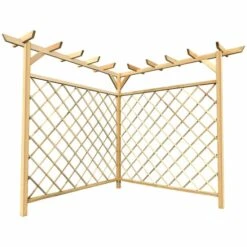 Pergola D'angle 160 X 160 X 197 Cm Bois De Pin Imprégné