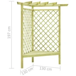 Pergola D'angle Avec Siège 130x130x197 Cm Pin Imprégné -Mobilier De Jardin Soldes pergola d angle avec siege 130x130x197 cm pin impregne 3666722178884 1219229