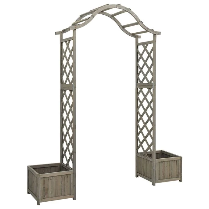 Pergola De Jardin Avec Jardinière Gris Bois Pin Massif 1 Pergola De Jardin Avec Jardinière Gris Bois Pin Massif