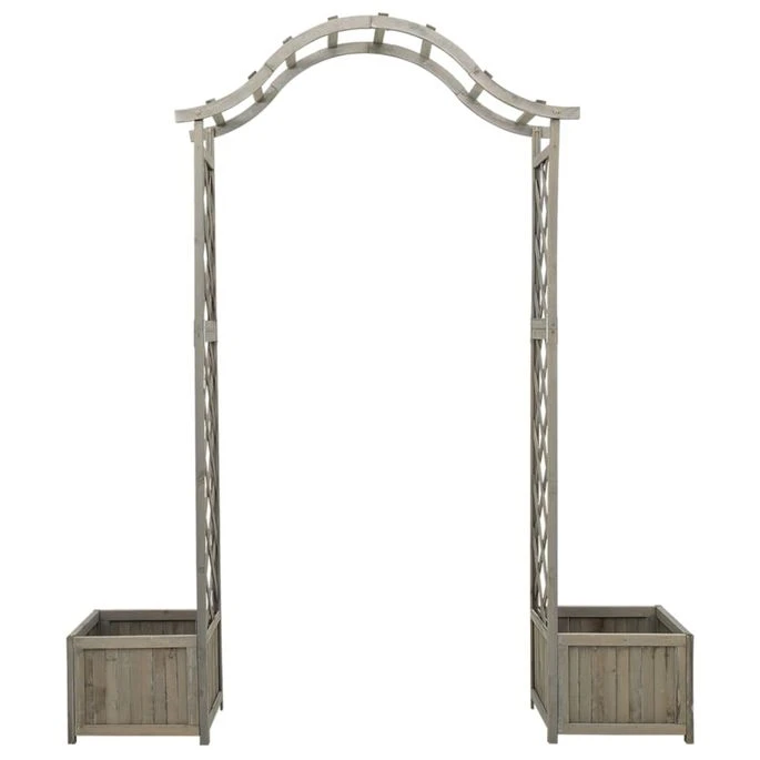 Pergola De Jardin Avec Jardinière Gris Bois Pin Massif 2 Pergola De Jardin Avec Jardinière Gris Bois Pin Massif – Image 2