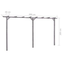 Pergola De Jardin Gris 400x40x205 Cm Bois De Pin Imprégné -Mobilier De Jardin Soldes pergola de jardin gris 400x40x205 cm bois de pin impregne 3666722202596 1166477