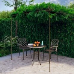 Pergola De Jardin Marron Antique 3x3x2,5 M Fer