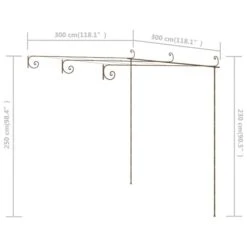 Pergola De Jardin Marron Antique 3x3x2,5 M Fer -Mobilier De Jardin Soldes pergola de jardin marron antique 3x3x2 5 m fer 3666722202572 1166586