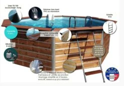 Piscine Bois Bohol 460x460x94cm -Mobilier De Jardin Soldes piscine bois bohol 460x460x94cm 3760191932944 103241