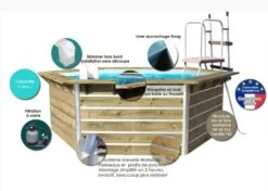 Piscine Bois Cebu 350x295x111cm -Mobilier De Jardin Soldes piscine bois cebu 350x295x111cm 3760191932951 103186