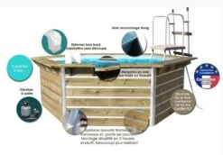 Piscine Bois Panay 460x460x58cm -Mobilier De Jardin Soldes piscine bois panay 460x460x58cm 3760191932920 103265
