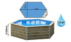 Piscine Bois Sibuyan 340x295x94cm -Mobilier De Jardin Soldes piscine bois sibuyan 340x295x94cm 3760191932937 397403