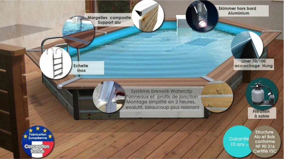 Piscine Bois Tasos 510x320x147cm 5 Piscine Bois Tasos 510x320x147cm – Image 5