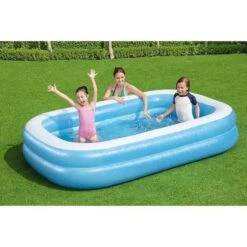 Piscine Gonflable Rectangulaire Bestway 262 X 175 X 51 Cm Piscine Familiale Bleue 54006