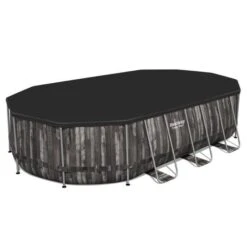 Piscine Hors Sol BESTWAY - Ovale Power Steel Décor Bois - 610 X 366 X 122 Cm -Mobilier De Jardin Soldes piscine hors sol bestway ovale power steel decor bois 610 x 366 x 122 cm 6942138983579 738117