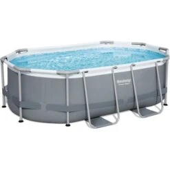 Bestway Piscine Hors Sol Power Steel Ovale 305 X 200 X 84 Cm, Filtre A Cartouche, Diffuseur Chemconnect