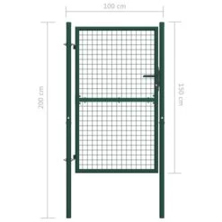 Portail De Clôture Acier 100x150 Cm Vert -Mobilier De Jardin Soldes portail de cloture acier 100x150 cm vert 3666722199636 1169747
