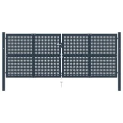 Portail De Clôture Anthracite 404x200 Cm Acier