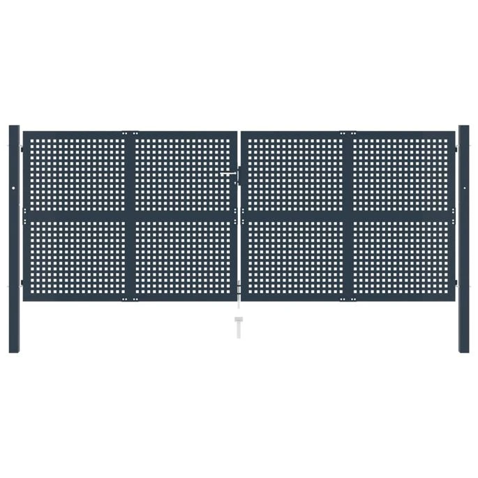 Portail De Clôture Anthracite 404x200 Cm Acier 1 Portail De Clôture Anthracite 404x200 Cm Acier