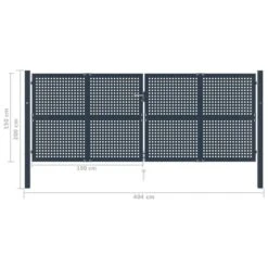 Portail De Clôture Anthracite 404x200 Cm Acier 9 Portail De Clôture Anthracite 404x200 Cm Acier -Mobilier De Jardin Soldes portail de cloture anthracite 404x200 cm acier 8719883886480 1193940