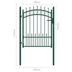 Portail De Clôture Avec Pointes Acier 100x125 Cm Vert 2 -Mobilier De Jardin Soldes portail de cloture avec pointes acier 100x125 cm vert 3666722604130 1171186