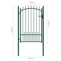 Portail De Clôture Avec Pointes Acier 100x150 Cm Vert 2 -Mobilier De Jardin Soldes portail de cloture avec pointes acier 100x150 cm vert 3666722922333 1171241