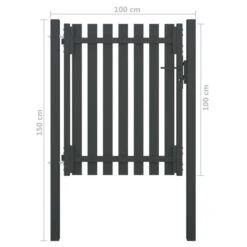 Portail De Clôture De Jardin Acier 1x1,5 M Anthracite -Mobilier De Jardin Soldes portail de cloture de jardin acier 1x1 5 m anthracite 3666722863247 1468095