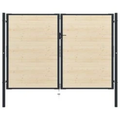 Portail De Clôture En Acier Et Bois D'épicéa 310x250 Cm