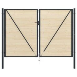 Portail De Clôture En Acier Et Bois D'épicéa 310x250 Cm -Mobilier De Jardin Soldes portail de cloture en acier et bois d epicea 310x250 cm 8720286055588 1283301