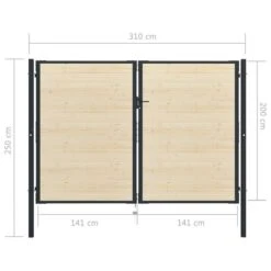 Portail De Clôture En Acier Et Bois D'épicéa 310x250 Cm -Mobilier De Jardin Soldes portail de cloture en acier et bois d epicea 310x250 cm 8720286055588 1283305