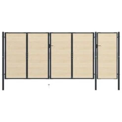 Portail De Clôture En Acier Et Bois D'épicéa 513x250 Cm