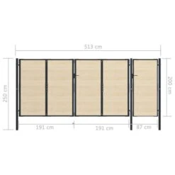 Portail De Clôture En Acier Et Bois D'épicéa 513x250 Cm -Mobilier De Jardin Soldes portail de cloture en acier et bois d epicea 513x250 cm 8720286055762 1283361