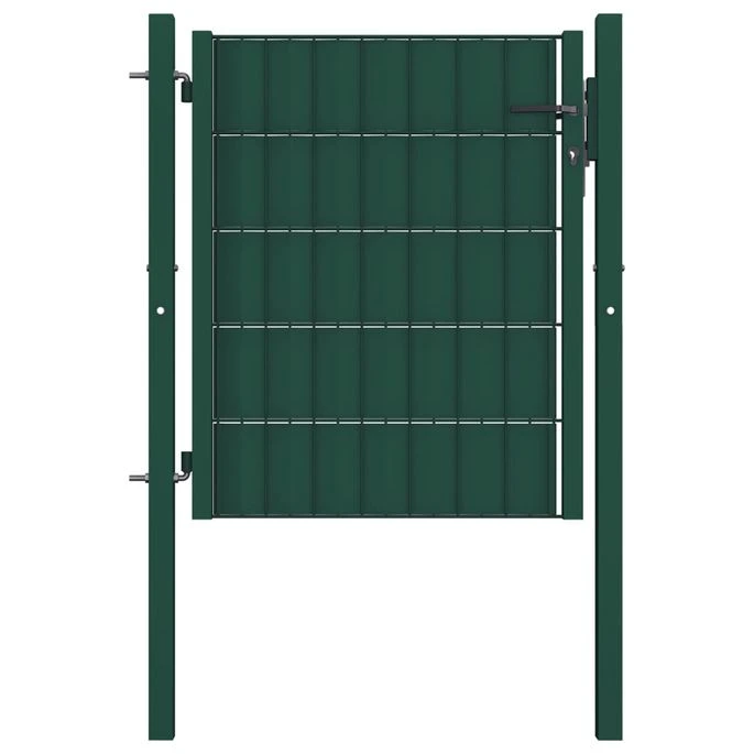 Portail De Clôture PVC Et Acier 100x81 Cm Vert 1 Portail De Clôture PVC Et Acier 100x81 Cm Vert