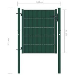 Portail De Clôture PVC Et Acier 100x81 Cm Vert 7 Portail De Clôture PVC Et Acier 100x81 Cm Vert -Mobilier De Jardin Soldes portail de cloture pvc et acier 100x81 cm vert 3666722199773 1169626