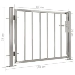 Portail De Jardin 100x75 Cm Acier Inoxydable -Mobilier De Jardin Soldes portail de jardin 100x75 cm acier inoxydable 3666722119603 1365010