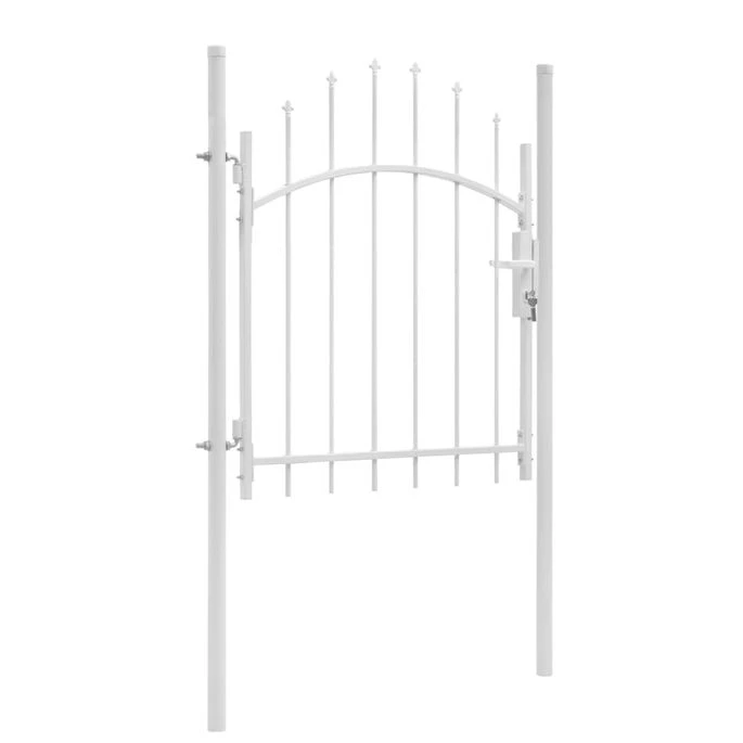 Portail De Jardin Acier 1 X 1,5 M Blanc 2 Portail De Jardin Acier 1 X 1,5 M Blanc – Image 2
