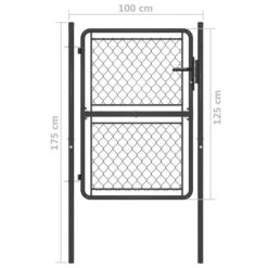 Portail De Jardin Acier 100x125 Cm Anthracite -Mobilier De Jardin Soldes portail de jardin acier 100x125 cm anthracite 8718475737025 1218793