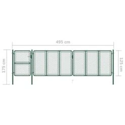 Portail De Jardin Acier 125x495 Cm Vert -Mobilier De Jardin Soldes portail de jardin acier 125x495 cm vert 3666722200516 1168951
