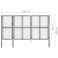 Portail De Jardin Acier 150x395 Cm Anthracite -Mobilier De Jardin Soldes portail de jardin acier 150x395 cm anthracite 3666722196994 1173297