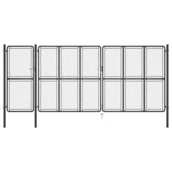 Portail De Jardin Acier 150x495 Cm Anthracite