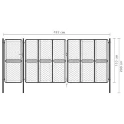 Portail De Jardin Acier 150x495 Cm Anthracite -Mobilier De Jardin Soldes portail de jardin acier 150x495 cm anthracite 3666722200370 1169045