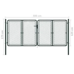 Portail De Jardin Acier 300 X 125 Cm Vert -Mobilier De Jardin Soldes portail de jardin acier 300 x 125 cm vert 8718475736905 1174253