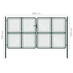Portail De Jardin Acier 300 X 150 Cm Vert -Mobilier De Jardin Soldes portail de jardin acier 300 x 150 cm vert 8718475736912 1168808