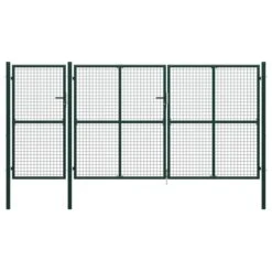 Portail De Jardin Acier 400 X 150 Cm Vert 2