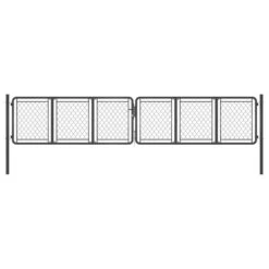 Portail De Jardin Acier 400x75 Cm Anthracite