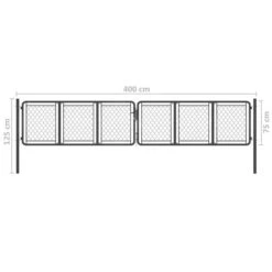 Portail De Jardin Acier 400x75 Cm Anthracite -Mobilier De Jardin Soldes portail de jardin acier 400x75 cm anthracite 8718475737124 1168849