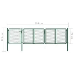 Portail De Jardin Acier 75x395 Cm Vert -Mobilier De Jardin Soldes portail de jardin acier 75x395 cm vert 3666722200585 1168916