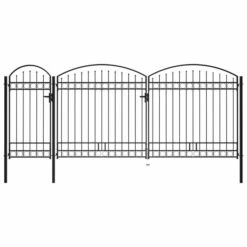 Portail De Jardin Avec Dessus Arqué Acier 2,5 X 5 M Noir